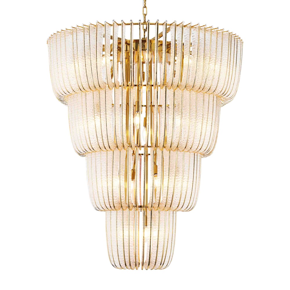 Ziva by Golden Lighting Shahi 29-light Chandelier in Titanium Gold